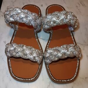 Steve Madden Newbie Rhinestones Sandals sz 11